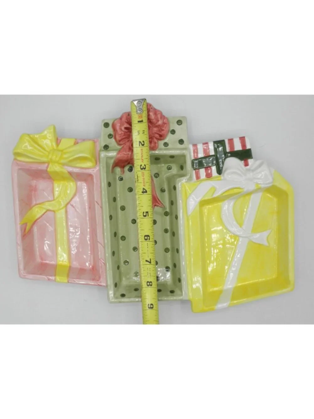 RCPC Ceramic 3-Section Christmas Present Gift Box Serving Tray w/Spode Box